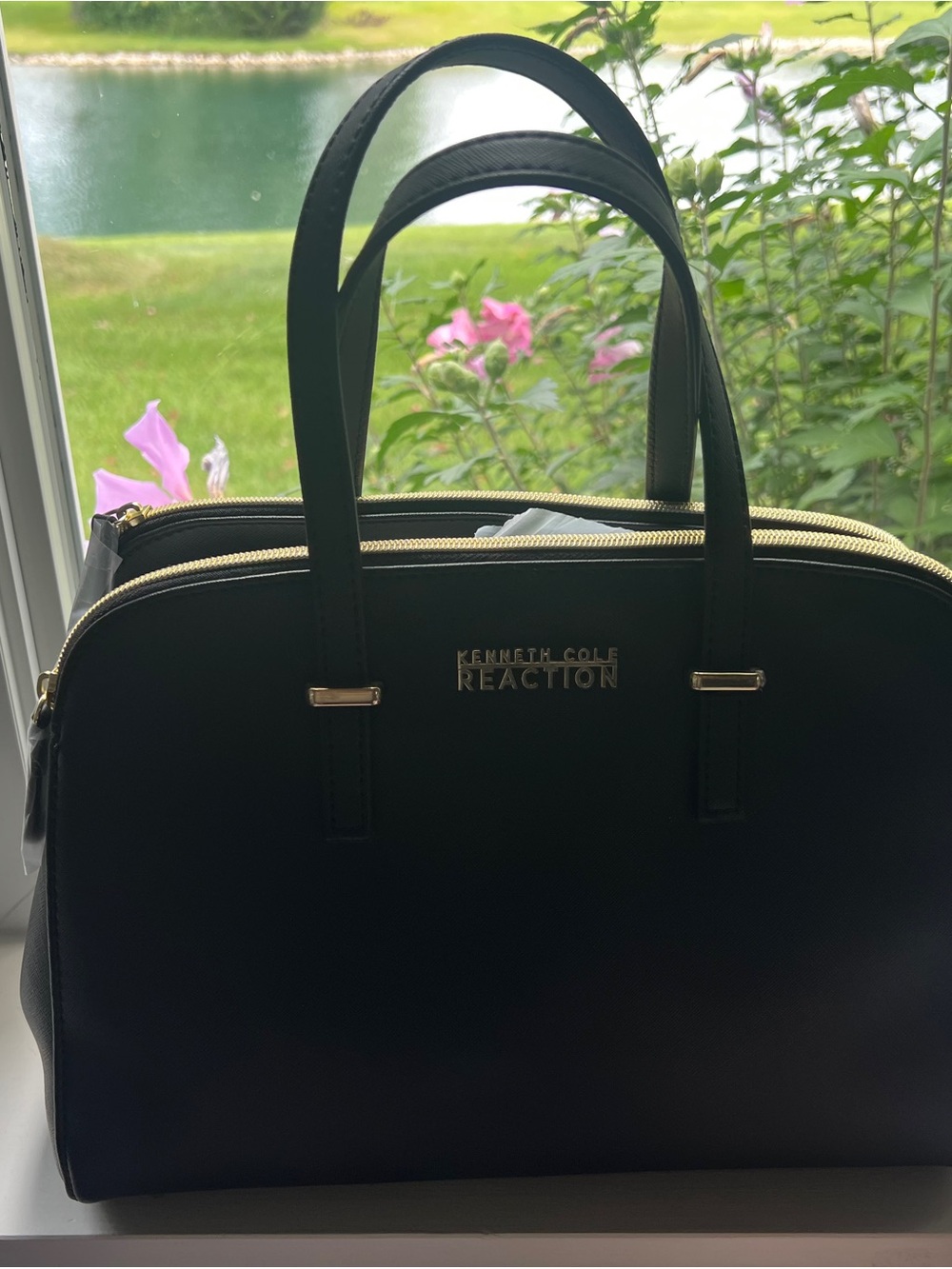 Kenneth Cole Reaction Black Double-Zip Laptop Satchel